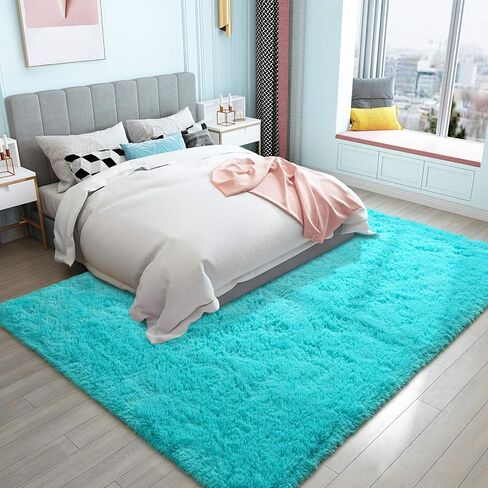 Ompaa Fluffy Rug, Super Soft Fuzzy Area Rugs for Bedroom Living Room - 3' x 5' Large Plush Furry Shag Rug - Kids Playroom Nursery Classroom Dining Room Decor Floor Carpet, Beige in Kuwait