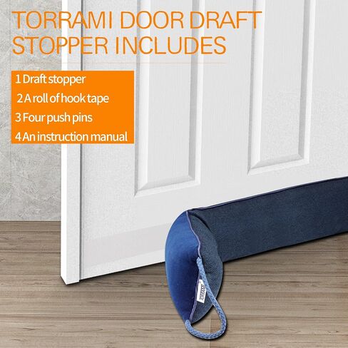 TORRAMI 32 بوصة سدادة مسودة الباب أسفل سدادة هواء عازلة للضوضاء 2.16 رطل، سدادة مسودة للأبواب والنوافذ - رمادي فاتح in Kuwait