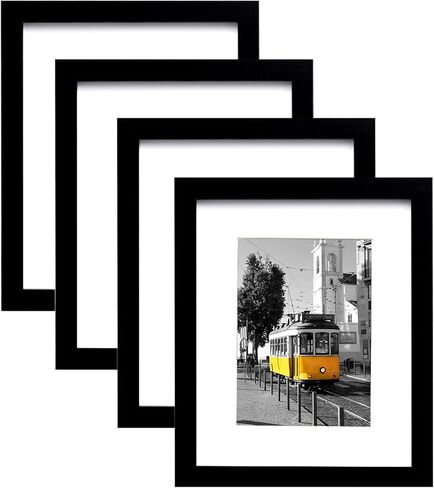 إطار صورة Picrit مقاس 8 × 10 للتركيب على الحائط أو عرض سطح الطاولة، مجموعة من 4 قطع، مصنوعة من زجاج حقيقي عالي الدقة، عرض 5 × 7 مع حصيرة أو 8 × 10 بدون حصيرة in Kuwait