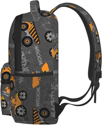Toddler Backpack for Boys Age 3-8 Kids Construction Truck Excavator Bookbag for Kindergarten Preschool Water Resistance Cute Mini Small Simple Travel Daypack (White) in Kuwait