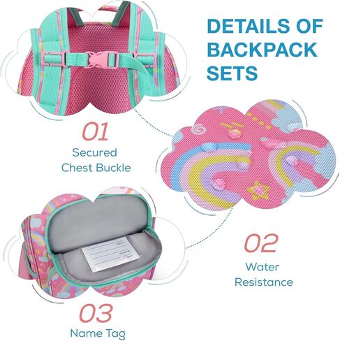 mommore Kids Backpack for Boys Girls 4-8 Kindergarten Elementary School Backpack with Lunch Box - 15" H Fit Folder in Kuwait