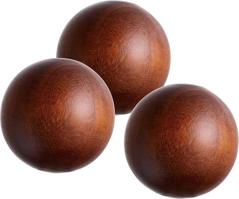 مجموعة 3 قطع من KMwares، كرات مطلية بالخشب الصلب مستديرة طبيعية بقطر 10.16 سم لأوعية تزيين عيد الميلاد - كرات/كرات/كرات/كرة سدادة لمنزل المزرعة in Kuwait