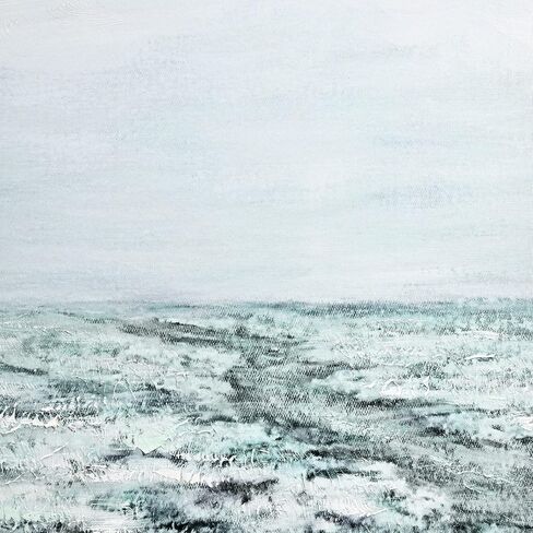 لوحات فنية جدارية من القماش ذات مناظر طبيعية مقاس 24 × 48 بوصة من ArtbyHannah، مع مناظر بحرية رمادية مرسومة يدويًا ومزخرفة ثلاثية الأبعاد لتزيين غرفة المعيشة in Saudi Arabia