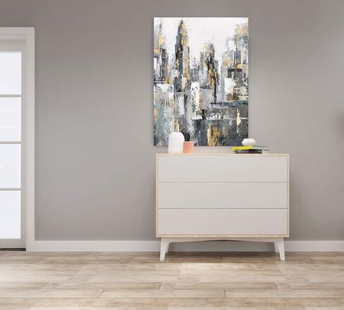 Yihui Arts الحديثة مجردة الأفق قماش جدار العمل الفني مع رقائق الذهب الحديثة النفط اللوحة صور مع مؤطرة لغرفة المعيشة غرفة نوم الحمام الديكور in Kuwait