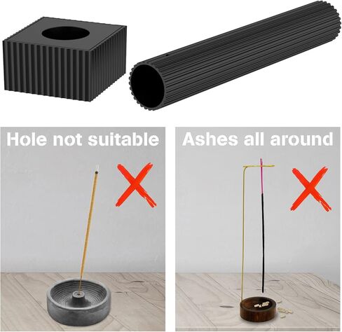 حامل بخور من جوميرود للعصي [مضاد للرماد المتطاير] حامل بخور معدني مع 9 فتحات حامل قاعدة مثالي لديكور المنزل - اسود in Kuwait