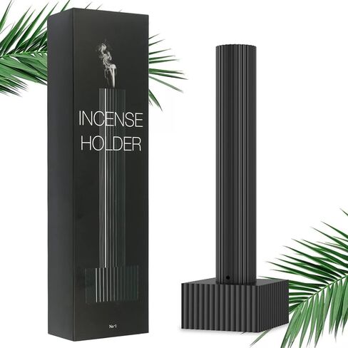 حامل بخور من جوميرود للعصي [مضاد للرماد المتطاير] حامل بخور معدني مع 9 فتحات حامل قاعدة مثالي لديكور المنزل - اسود in Kuwait