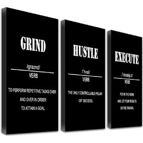 Drsoum Inspirational Office Wall Art - Motivational Quotes for Living Room - Encouraging Canvas Posters for Bedroom - Sayings for Wall Decor - 8" x10" x6 PCS (FRAMED)
