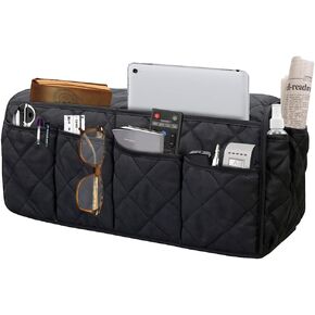 Sofa Armrest Organizer Waterproof Armchair Caddy Remote Control Holder for Recliner Non Slip Recliner Organizer Chair Arm Organizer with 14 Pockets for TV Remotes Caddy, Book, Magazines, Ipad