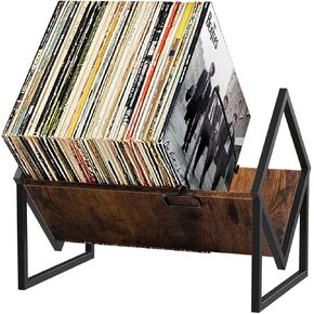 تيلو فيفان رف تخزين اسطوانات الفينيل، تخزين الالبوم لسجلات الفينيل، حامل عرض البوم من الفينيل حتى 80 باوند، حامل منظم متين للمجلات والكتب والملفات in Kuwait