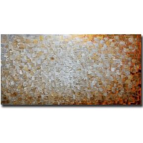 V-inspire Art, 24X48 Inch Abstract Orange Art Contemporary Arts Hand-painted 3D Oil Painting Large Art Canvas For Painting Canvas Wall Art Living room and Bedroom Decoration