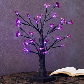 Twinkle Star 24 LED Lighted Halloween Tree, Battery Operated Birch Tree with 24 DIY Pumpkins, Indoor Home Table Desktop Best Halloween Decorations Gift Package in Saudi Arabia