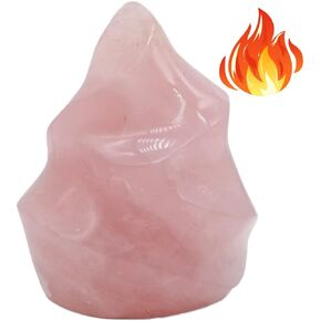 Rose Quartz Crystal Flame Shape Towers 1Pcs Home Decorative Ornaments Love Gift 0.6-1 Lbs
