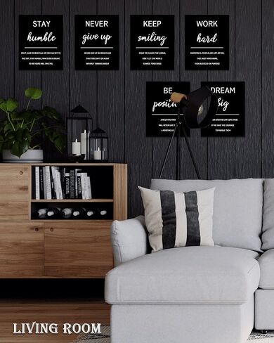 Drsoum Inspirational Office Wall Art - Motivational Quotes for Living Room - Encouraging Canvas Posters for Bedroom - Sayings for Wall Decor - 8" x10" x6 PCS (FRAMED) in Kuwait