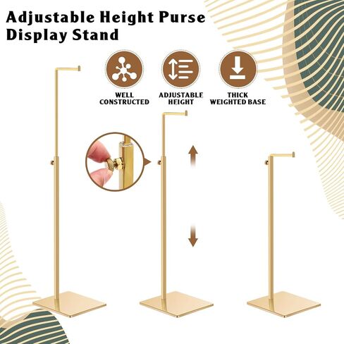Maitys 4 Pack Purse Display Stands Stainless Steel Adjustable Height Bags Display Holder for Home Store Boutique Counter (Black) in Saudi Arabia