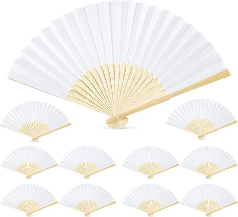 مراوح خيزران قابلة للطي من اتش اس اتش فامي، 11 قطعة مروحة صينية قابلة للطي لتزيين حفلات الزفاف والهدايا وهدايا حفلات الرقص وديكور المنزل in Kuwait