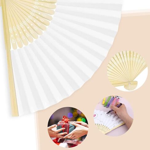 مراوح خيزران قابلة للطي من اتش اس اتش فامي، 11 قطعة مروحة صينية قابلة للطي لتزيين حفلات الزفاف والهدايا وهدايا حفلات الرقص وديكور المنزل in Kuwait