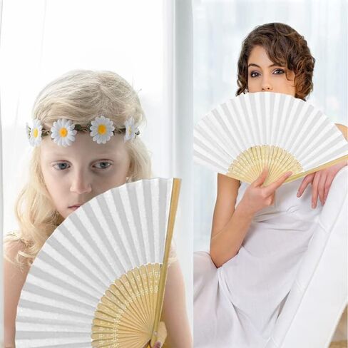 مراوح خيزران قابلة للطي من اتش اس اتش فامي، 11 قطعة مروحة صينية قابلة للطي لتزيين حفلات الزفاف والهدايا وهدايا حفلات الرقص وديكور المنزل in Kuwait