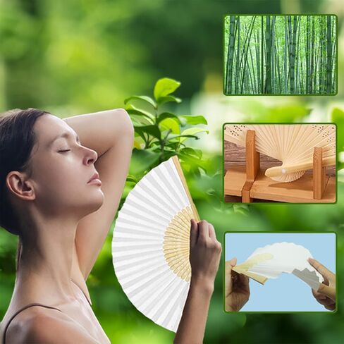 مراوح خيزران قابلة للطي من اتش اس اتش فامي، 11 قطعة مروحة صينية قابلة للطي لتزيين حفلات الزفاف والهدايا وهدايا حفلات الرقص وديكور المنزل in Kuwait