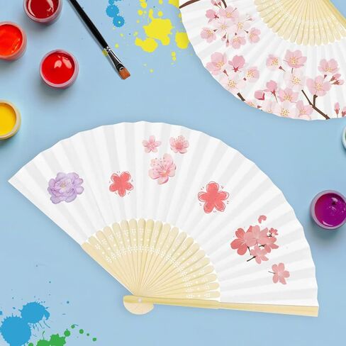 مراوح خيزران قابلة للطي من اتش اس اتش فامي، 11 قطعة مروحة صينية قابلة للطي لتزيين حفلات الزفاف والهدايا وهدايا حفلات الرقص وديكور المنزل in Kuwait