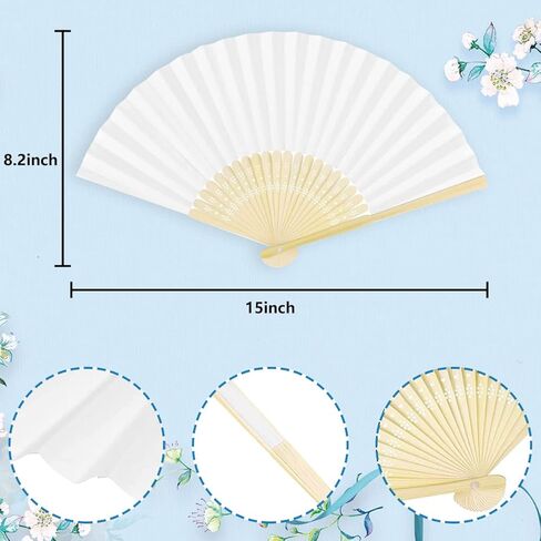 مراوح خيزران قابلة للطي من اتش اس اتش فامي، 11 قطعة مروحة صينية قابلة للطي لتزيين حفلات الزفاف والهدايا وهدايا حفلات الرقص وديكور المنزل in Kuwait