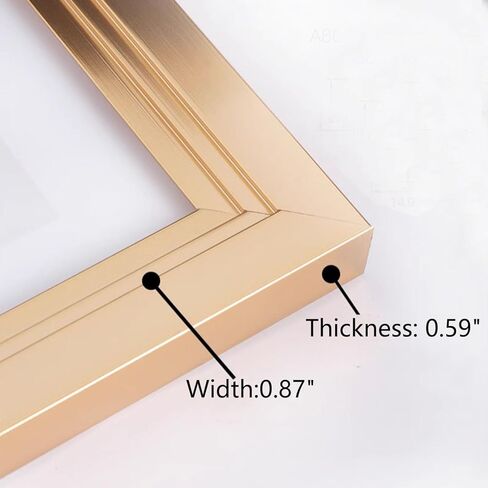 24x36In Champagne Poster Frame Wide Edge - 1PCS- Plexiglass - Metal Aluminum Frame -Wide Edge - Hanging Horizontally & Vetically in Kuwait