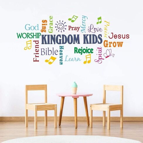 TOARTi Colorful Inspirational Lettering Quote Wall Decal-Kingdom Kids Positive Quote Prayer Sticker for Classroom Kids Decoration in Saudi Arabia