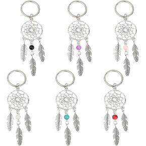 Azure Zone, Set of 9 Dream Catcher Keychains Charms Pendants with Key Rings for DIY Jewelry Crafts