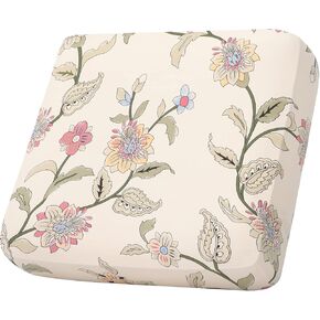 hyha Printing Sofa Couch Cushion Covers, Replacement Individual Seat Cushion Covers, Magic Sofa Covers Washable for Sectional Pets, Pattern Sofa Slipcovers (1 Cushion Loveseat, Mushroom Flowers)