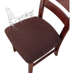 Genina Seat Covers for Dining Chairs Cover 100% Waterproof Dining Room Chair Seat Covers Kitchen Chair Covers (2 PCS, Beige) in Kuwait