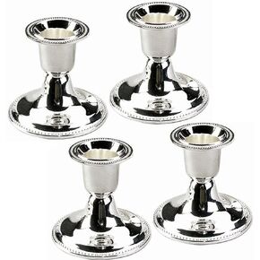 The Dreidel Company Silver Candle Holders, Shabbat Candle Sticks, Ornate Silver Plated Design (2.5 Inches) in Saudi Arabia