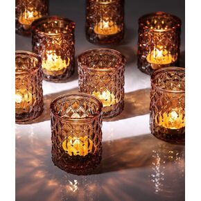 حامل شموع من ترايبود بيرد 36 قطعة، حامل شموع زجاجي شفاف بنمط ماسي لقطع الطاولة المركزية - حامل شموع كريستال تيلايت لديكور الزفاف/هدية/حفلة/عطلة/ديكور المنزل in Kuwait