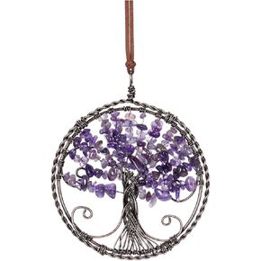 PESOENTH جمشت شجرة الحياة حلم الماسك شنقا زخرفة اليدوية الأرجواني حلم الماسك شجرة الحياة كريستال Suncatcher نافذة السيارة جدار الفن شنقا ديكورات لديكور المنزل والمكتب in Saudi Arabia