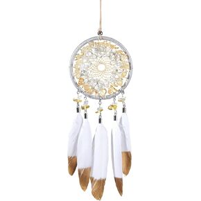 Ice Blue Dream Catchers - Handmade Paint Goose Feather, Luxury Crystal Diamond, Small Dreamcatcher for Bedroom, Dream Catcher for Girls, Dream Catchers for Boys, Dream Catcher Wall Decor