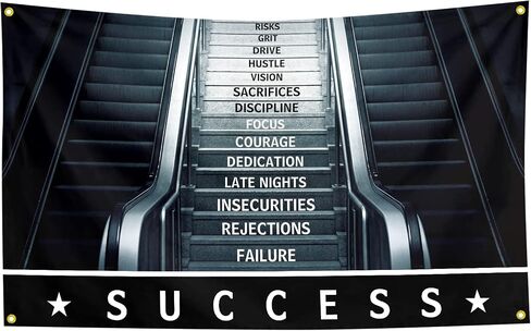 Motivational Quotes The Secret of Success Flag Inspirational Wall Haning Decor Banner 3x5 Feet Wall Art Flags for Room Living Room Bedroom College Room Office Decor With 4 Brass Grommets(a-2) in Saudi Arabia