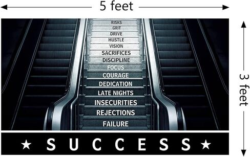 Motivational Quotes The Secret of Success Flag Inspirational Wall Haning Decor Banner 3x5 Feet Wall Art Flags for Room Living Room Bedroom College Room Office Decor With 4 Brass Grommets(a-2) in Saudi Arabia