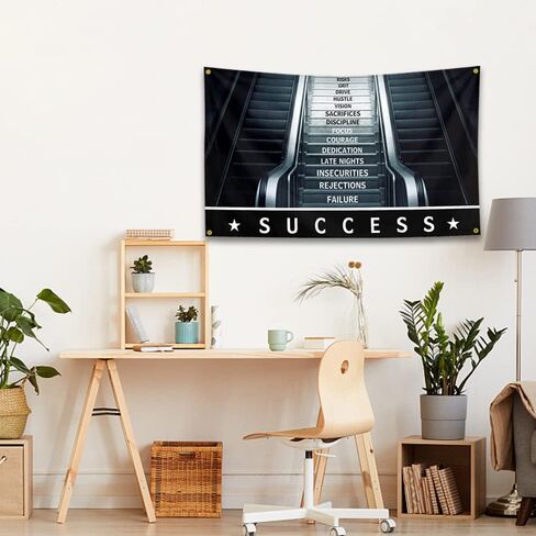 Motivational Quotes The Secret of Success Flag Inspirational Wall Haning Decor Banner 3x5 Feet Wall Art Flags for Room Living Room Bedroom College Room Office Decor With 4 Brass Grommets(a-2) in Saudi Arabia