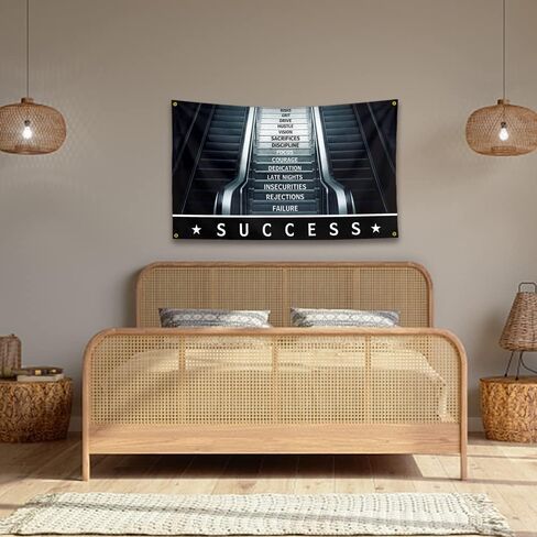 Motivational Quotes The Secret of Success Flag Inspirational Wall Haning Decor Banner 3x5 Feet Wall Art Flags for Room Living Room Bedroom College Room Office Decor With 4 Brass Grommets(a-2) in Saudi Arabia
