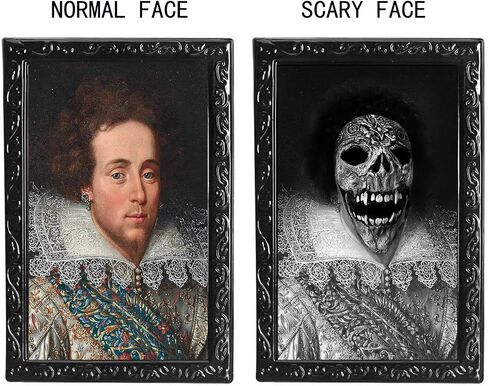 OEDOC 4Pack 10.2x14.5 Halloween Decorations 3D Changing Face Expression Moving Portrait Picture Frames for Horror Party Decors Castle House Home Decoration(StyleA) in Saudi Arabia