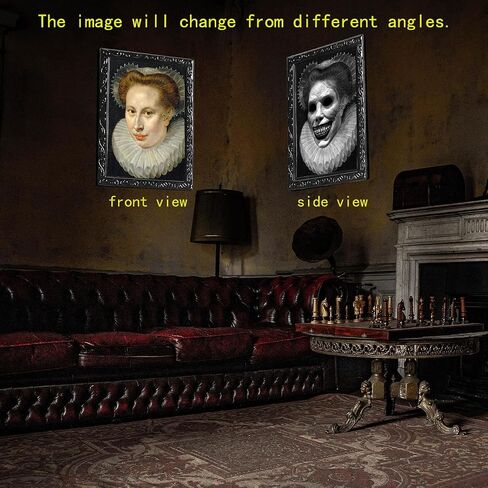 OEDOC 4Pack 10.2x14.5 Halloween Decorations 3D Changing Face Expression Moving Portrait Picture Frames for Horror Party Decors Castle House Home Decoration(StyleA) in Saudi Arabia