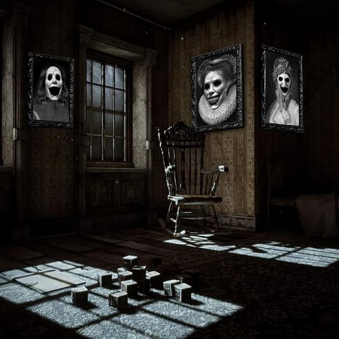 OEDOC 4Pack 10.2x14.5 Halloween Decorations 3D Changing Face Expression Moving Portrait Picture Frames for Horror Party Decors Castle House Home Decoration(StyleA) in Saudi Arabia