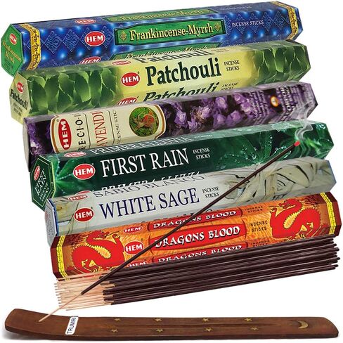Hem Incense Sticks Variety Pack #27 and Incense Stick Holder Bundle with 6 Leafy Fragrances in Saudi Arabia