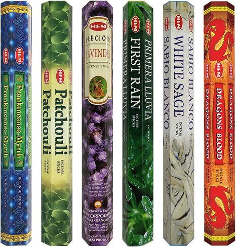 Hem Incense Sticks Variety Pack #27 and Incense Stick Holder Bundle with 6 Leafy Fragrances in Saudi Arabia