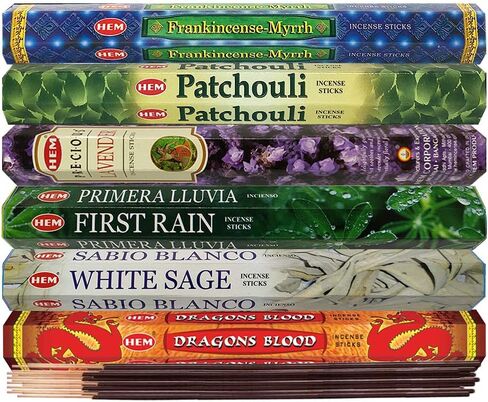 Hem Incense Sticks Variety Pack #27 and Incense Stick Holder Bundle with 6 Leafy Fragrances in Saudi Arabia