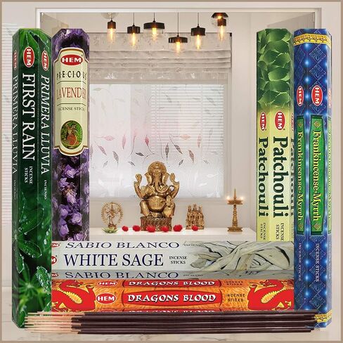 Hem Incense Sticks Variety Pack #27 and Incense Stick Holder Bundle with 6 Leafy Fragrances in Saudi Arabia