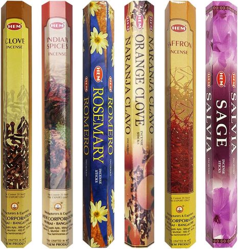 Hem Incense Sticks Variety Pack #27 and Incense Stick Holder Bundle with 6 Leafy Fragrances in Saudi Arabia