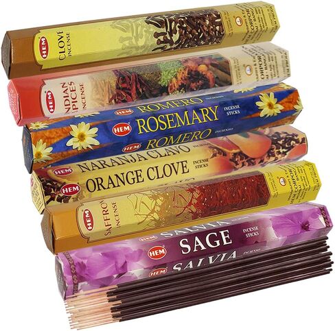 Hem Incense Sticks Variety Pack #27 and Incense Stick Holder Bundle with 6 Leafy Fragrances in Saudi Arabia