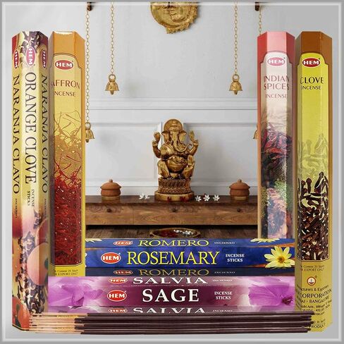 Hem Incense Sticks Variety Pack #27 and Incense Stick Holder Bundle with 6 Leafy Fragrances in Saudi Arabia