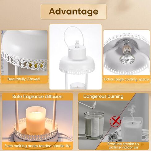 Candle Warmer Lamp, Electric Candle Warmer Lamp with Timer Dimmer, Candle Warmer Lamp for Jar Candles with 2 Bulbs, Safety Candle Melting Lamp Wax Melt in Kuwait