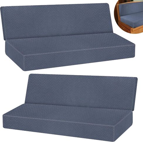 RV Dinette Cushion Covers, Stretch Printed Couch Covers with Jacquard Fabric - RV Camper Car Bench Includes 1 Sofa Seat Cushion Cover ＆ 1 Cushion Cover, Washable ＆ Easy Fitted (Camel) in Kuwait