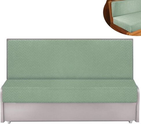 RV Dinette Cushion Covers, Stretch Printed Couch Covers with Jacquard Fabric - RV Camper Car Bench Includes 1 Sofa Seat Cushion Cover ＆ 1 Cushion Cover, Washable ＆ Easy Fitted (Camel) in Kuwait